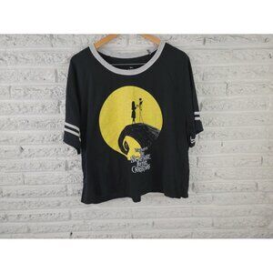 Disney Nightmare Before Christmas 3XL Plus Size Black Cropped Tee Shirt NOV80E
